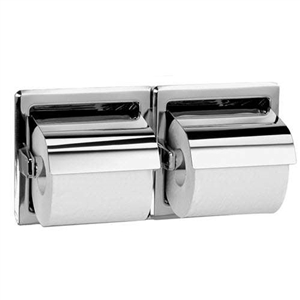 Toilet Tissue Holder with Hood (Double) - Recessed, Bright - 74022