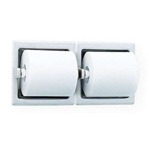 Toilet Tissue Holder with Hood (Double) - Recessed, Bright - 74022