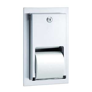 Toilet Tissue Holder with Hood (Double) - Recessed, Bright - 74022